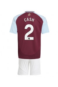 Aston Villa Matty Cash #2 Jalkapallovaatteet Lasten Kotipeliasu 2024-25 Lyhythihainen (+ Lyhyet housut)